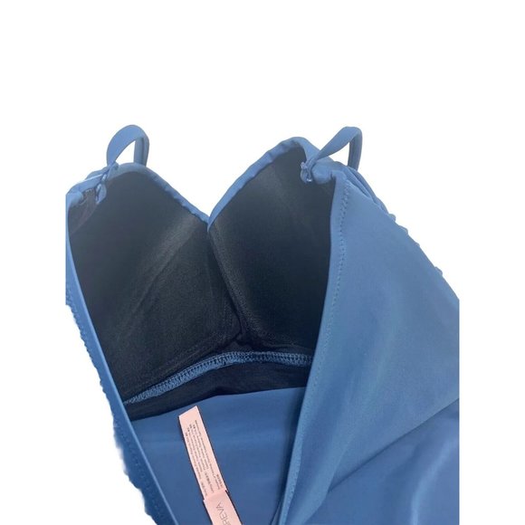 Petrol Blue Size 16 One Piece Bathing Suit Ruching 50s Retro Style, New - Picture 6 of 10